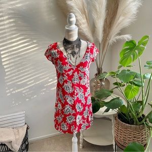 Free People Red Floral Mini Dress